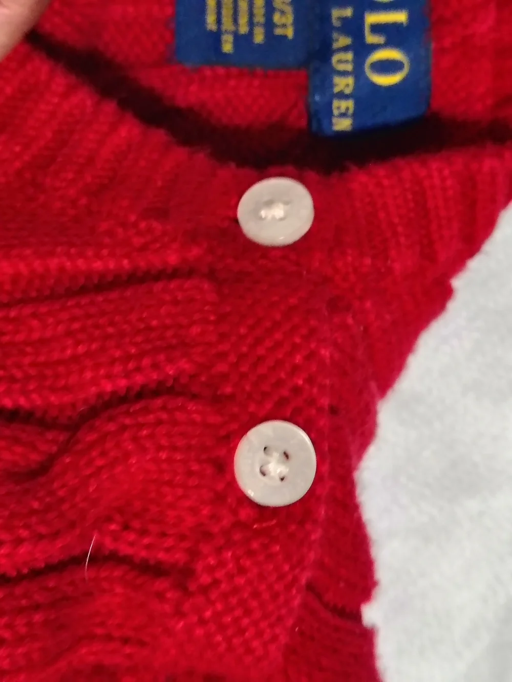 Polo by Ralph Lauren Red Knit Cardigan with Buttons